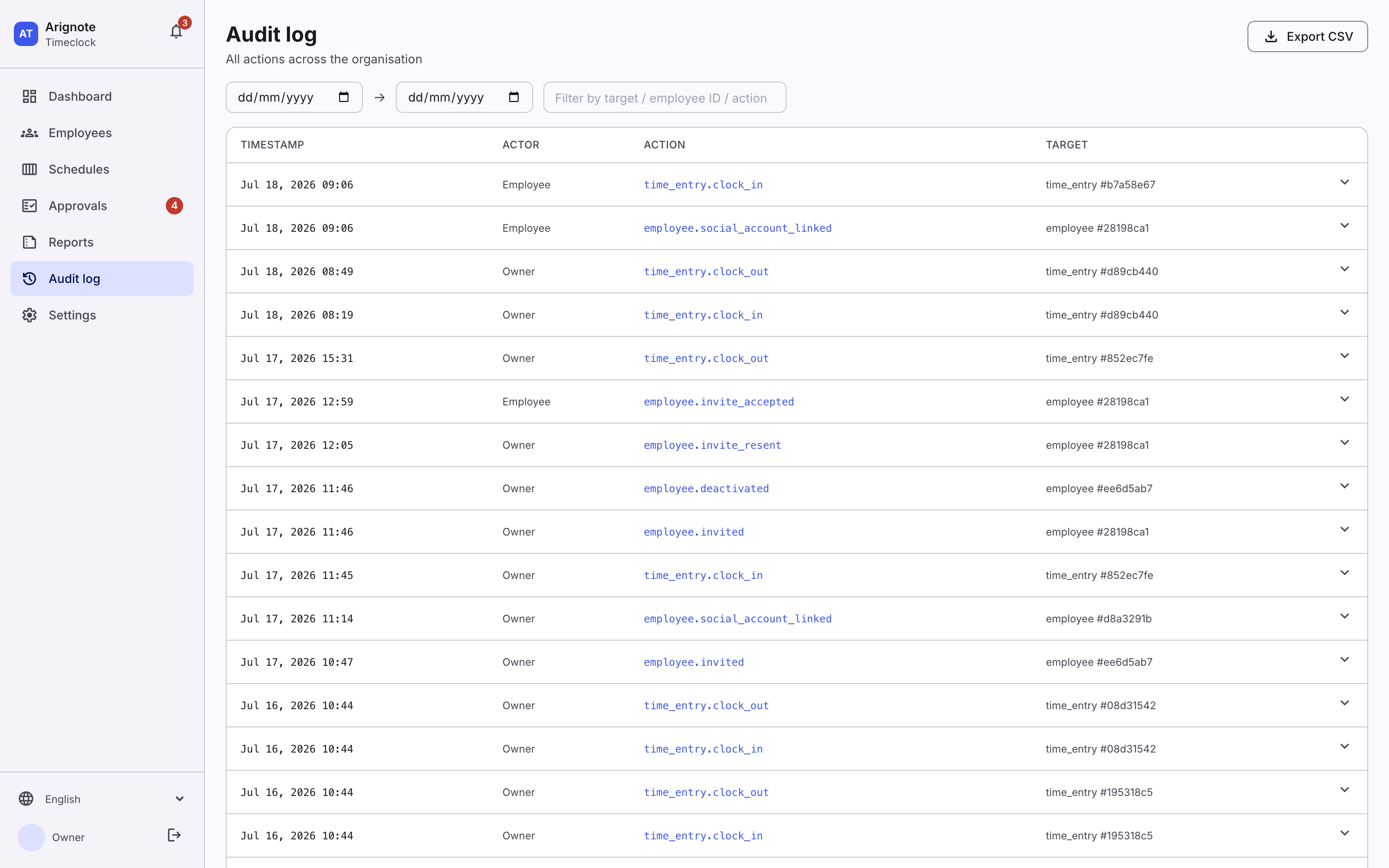 A complete, tamper-evident audit log