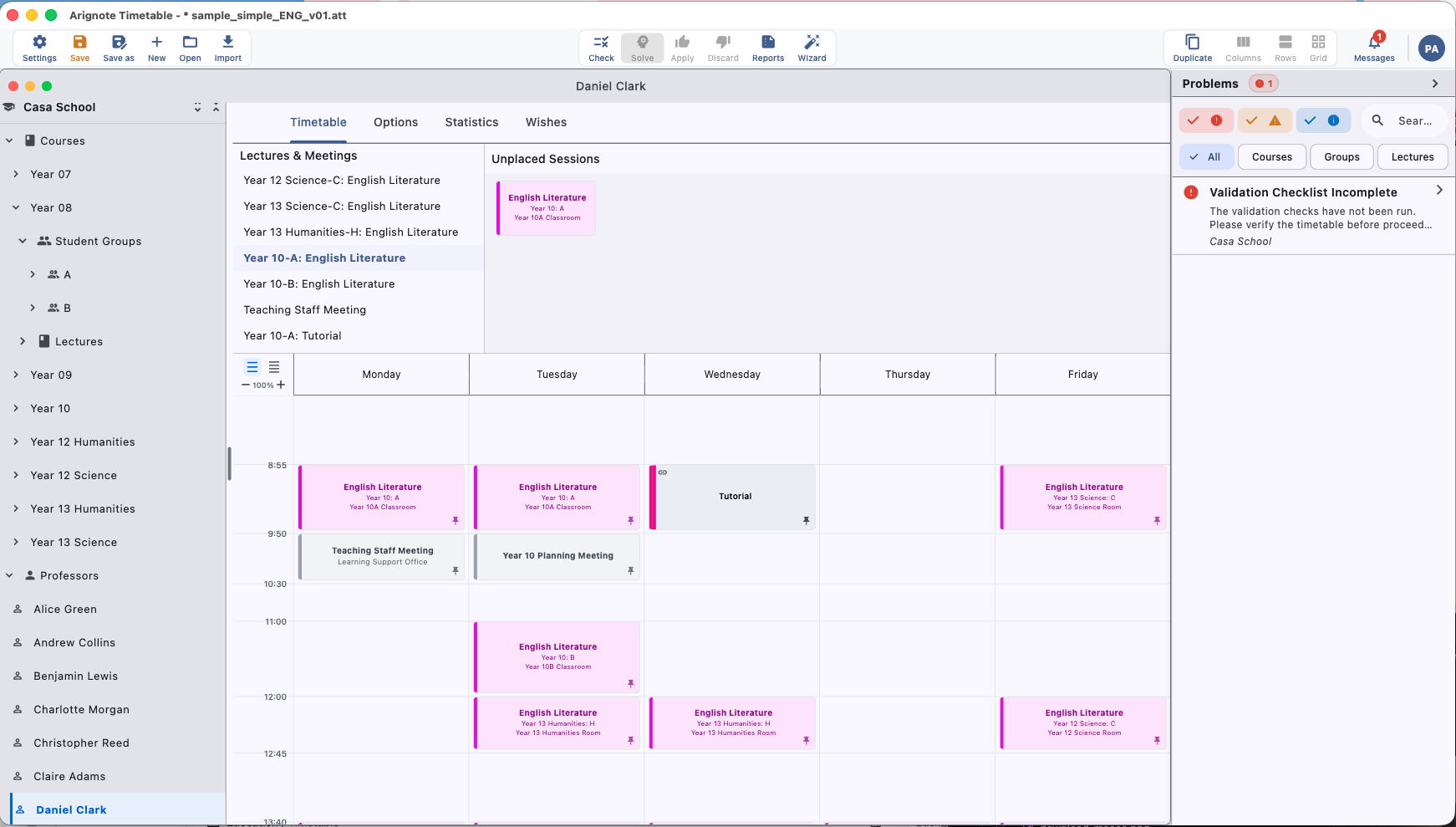 Arignote Timetable on macOS